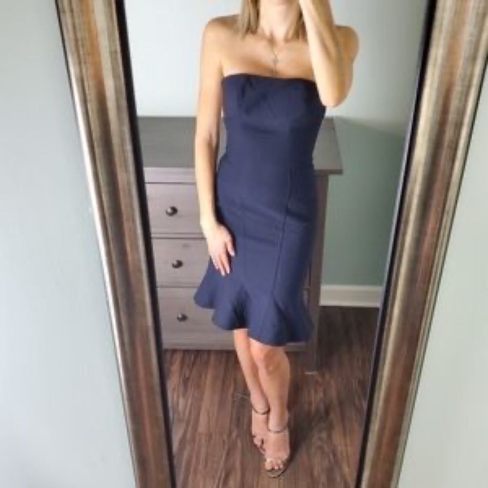 Cinq a Sept Calvina Strapless Ruffle Hem Dress Size 10
